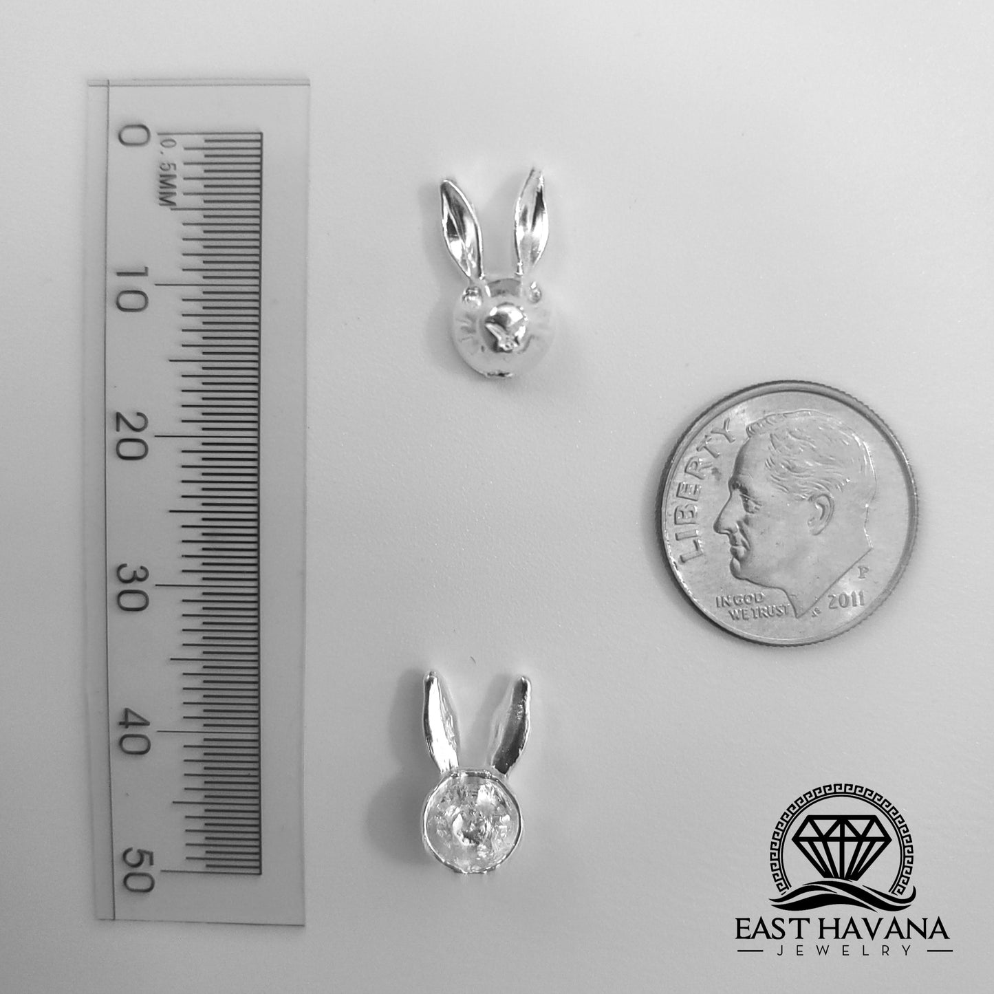 Bunny Head .950 Silver Casting