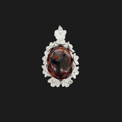 Flowers .950 Silver Pendant & Earrings Set