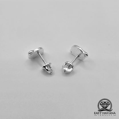 EARRINGS - Planet Saturn Pair [left & right] with screw-on backs .950 Silver
