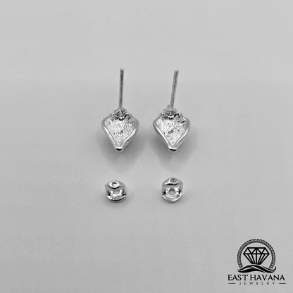 EARRINGS - Shell Pair [left & right] with screw-on backs .950 Silver