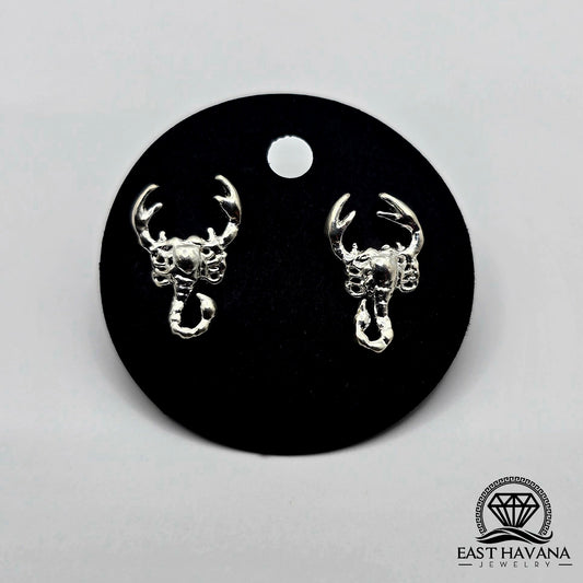EARRINGS - Scorpion Pair [left & right] with screw-on backs .950 Silver