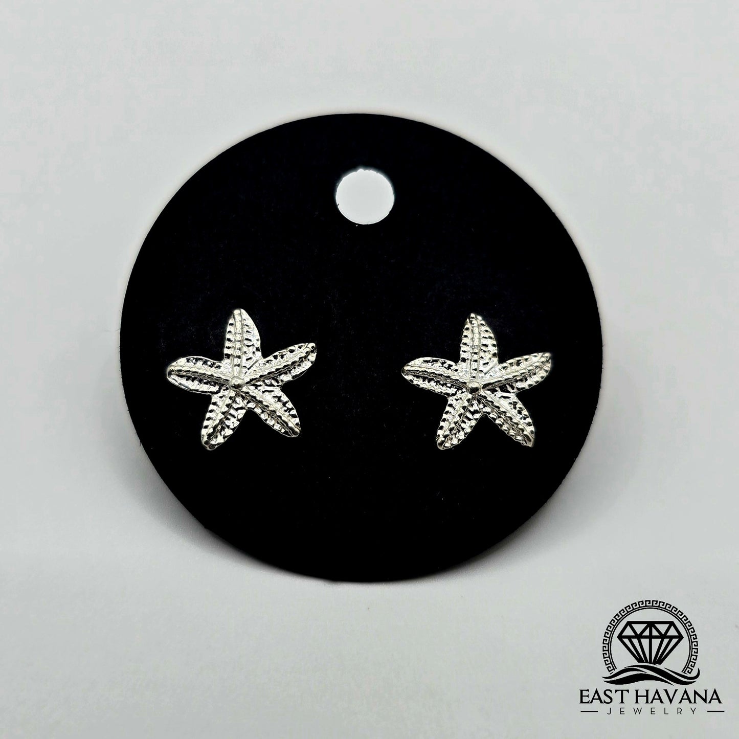EARRINGS - Starfish Pair [left & right] with screw-on backs .950 Silver