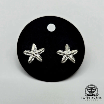 EARRINGS - Starfish Pair [left & right] with screw-on backs .950 Silver