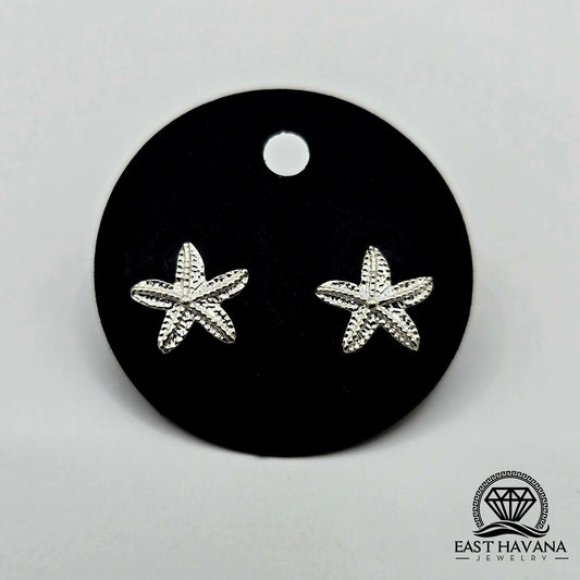EARRINGS - Starfish Pair [left & right] with screw-on backs .950 Silver