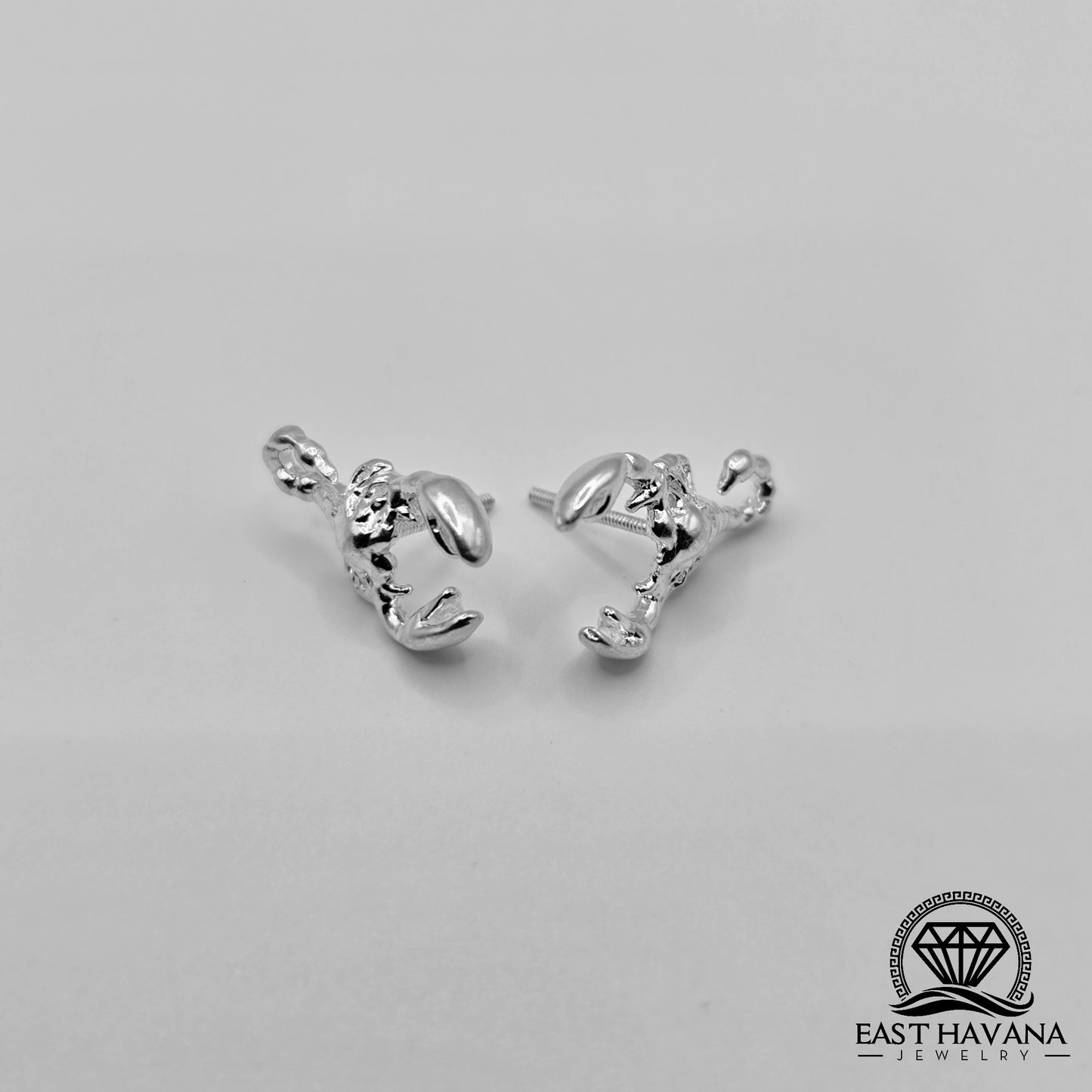 EARRINGS - Scorpion Pair [left & right] with screw-on backs .950 Silver