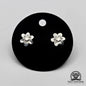 EARRINGS - Flower Pair [left & right] with Flower screw-on backs .950 Silver