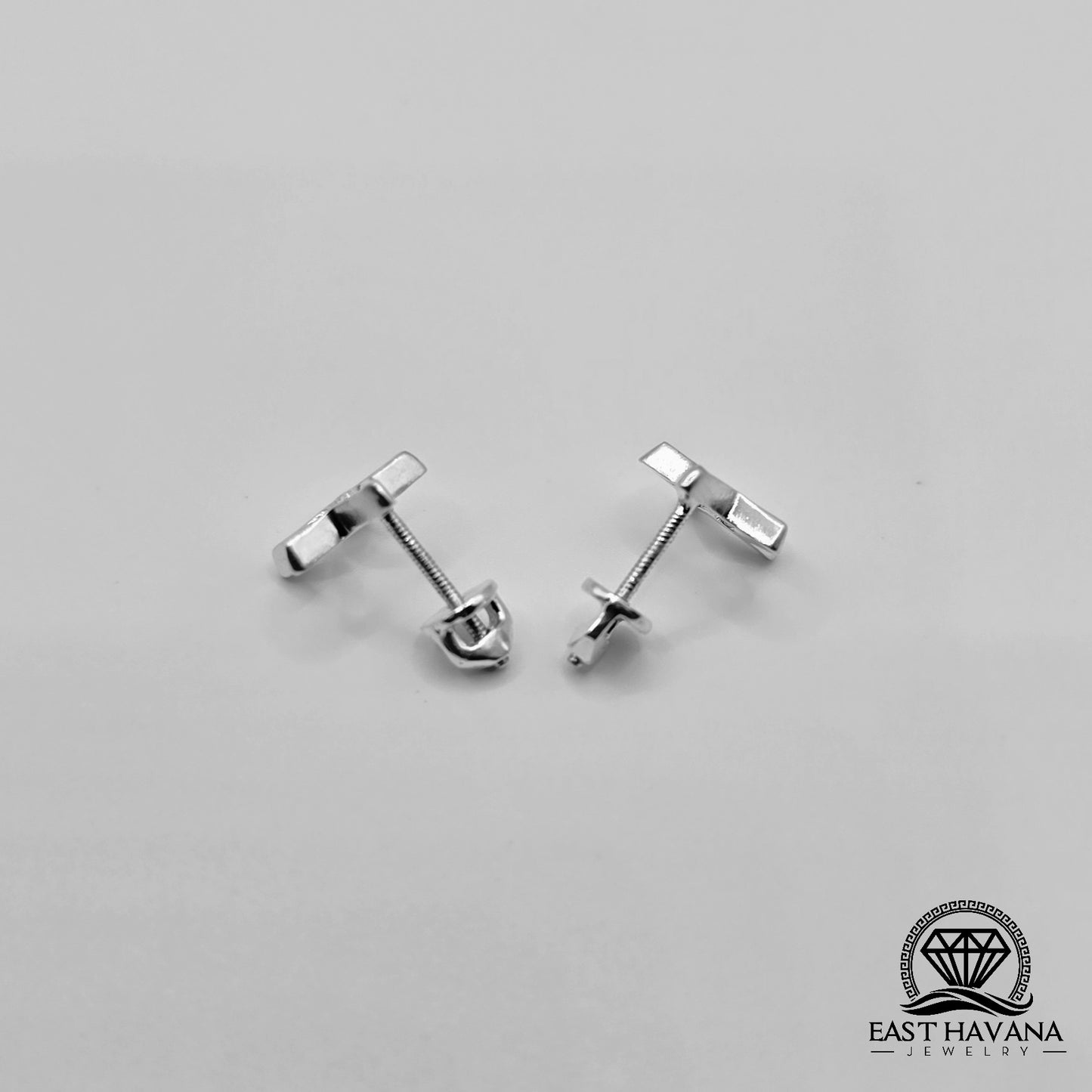 EARRINGS - Star Pair [left & right] with screw-on backs .950 Silver