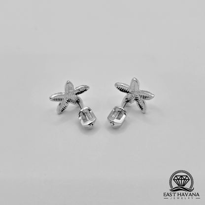 EARRINGS - Starfish Pair [left & right] with screw-on backs .950 Silver