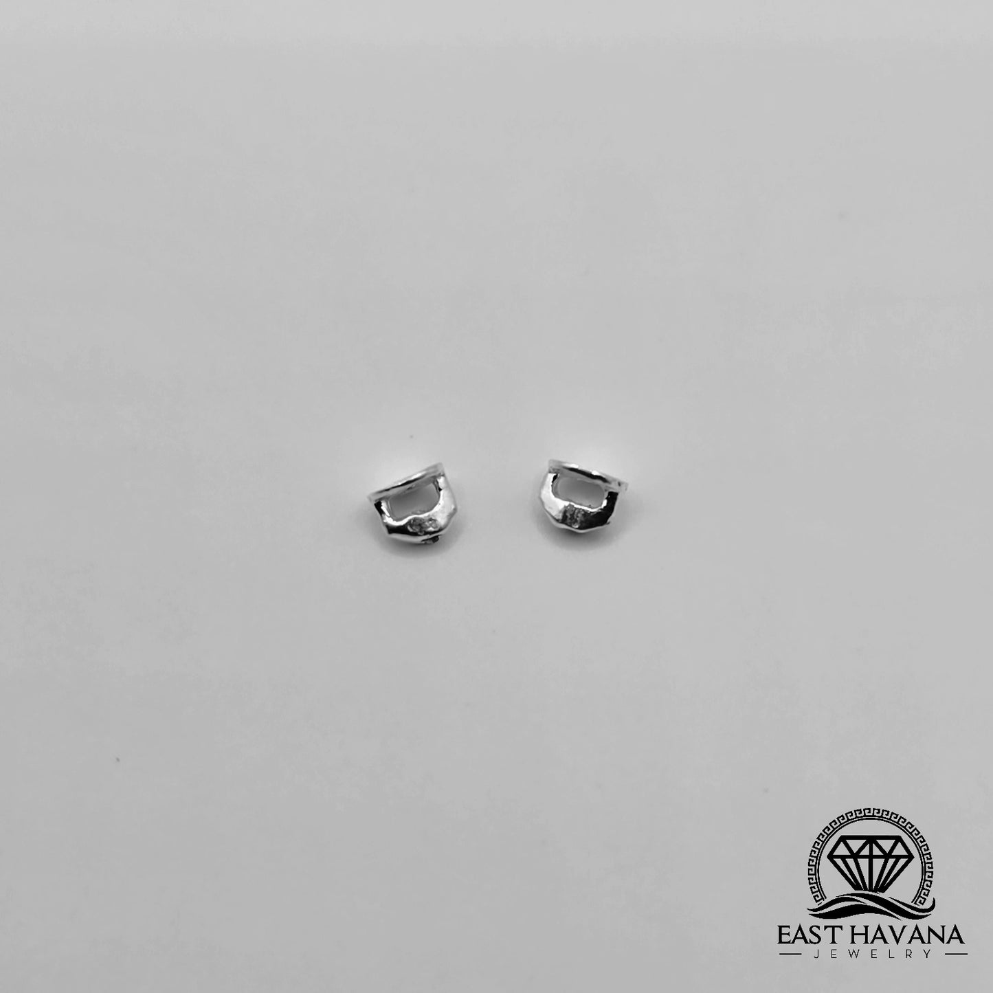 EARRINGS - Hibiscus Flower Pair [left & right] with screw-on backs .950 Silver