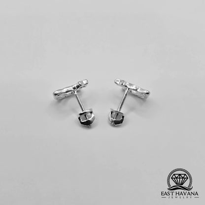 EARRINGS - Planet Saturn Pair [left & right] with screw-on backs .950 Silver