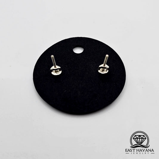 EARRINGS - Hibiscus Flower Pair [left & right] with screw-on backs .950 Silver