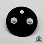 EARRINGS - Sunflower Pair [left & right] with Flower screw-on backs .950 Silver