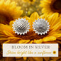 EARRINGS - Sunflower Pair [left & right] with Flower screw-on backs .950 Silver
