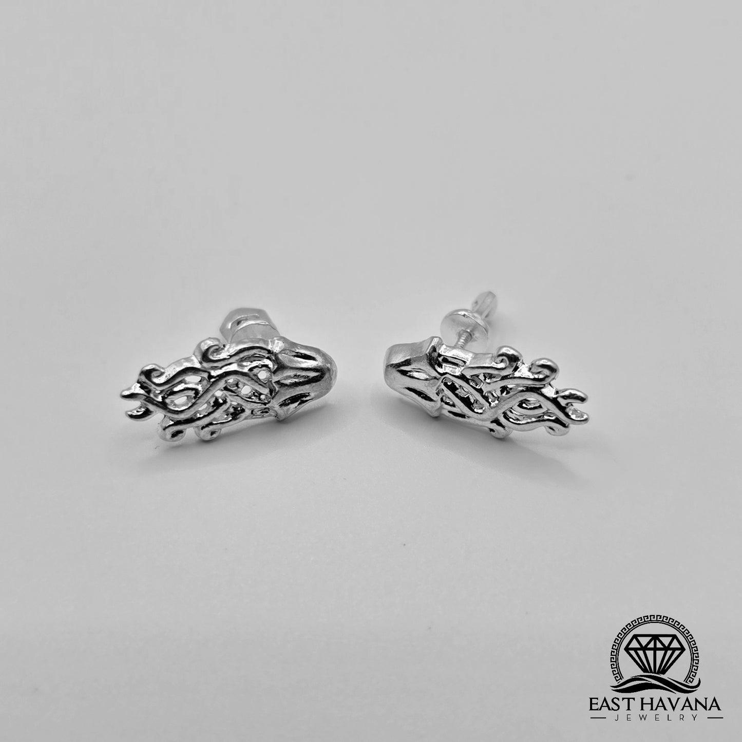 EARRINGS - Jellyfish Pair [left & right] with screw-on backs .950 Silver