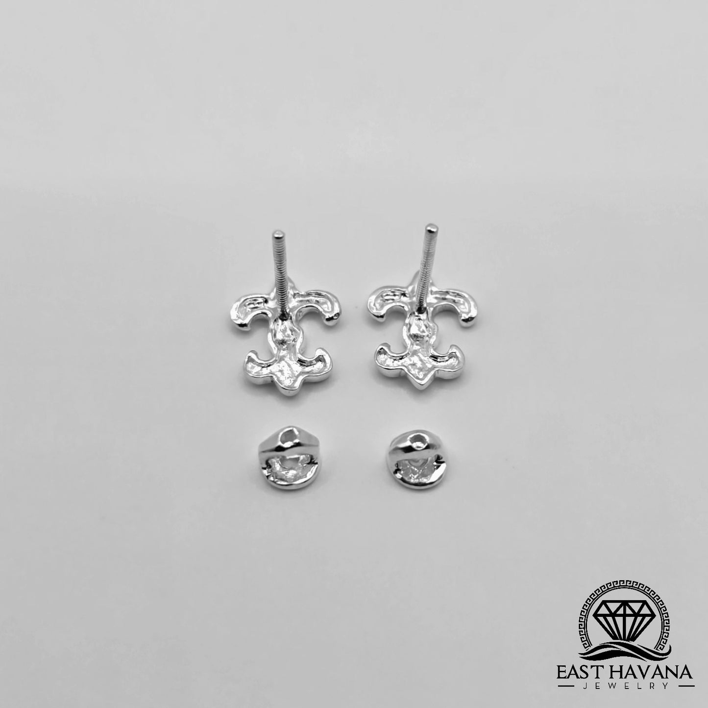 EARRINGS - Adornment Pair [left & right] with screw-on backs .950 Silver