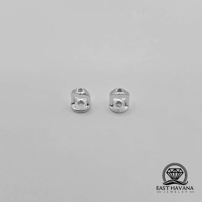 EARRINGS - Planet Saturn Pair [left & right] with screw-on backs .950 Silver