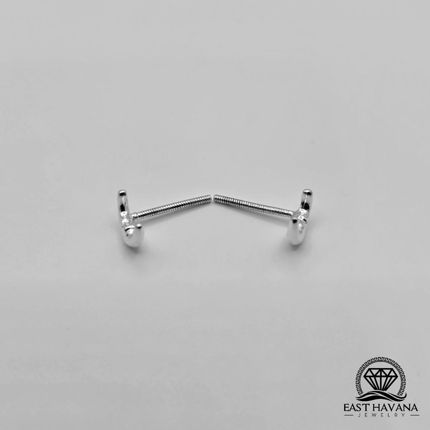 EARRINGS - Moon Pair [left & right] with screw-on backs .950 Silver