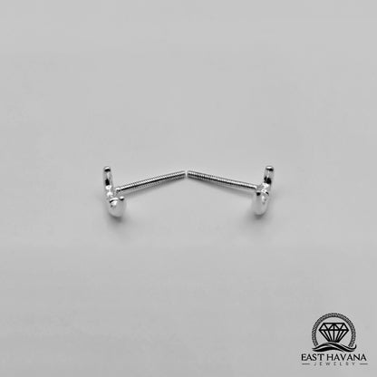EARRINGS - Moon Pair [left & right] with screw-on backs .950 Silver