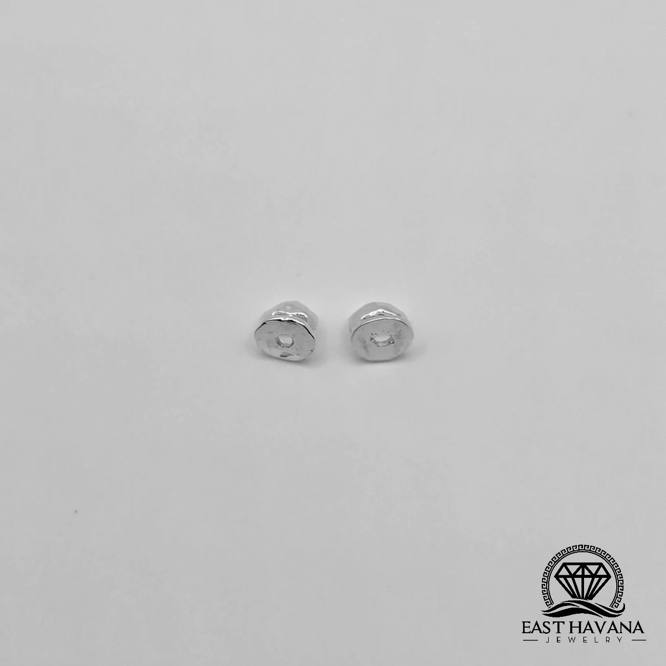 EARRINGS - Hibiscus Flower Pair [left & right] with screw-on backs .950 Silver