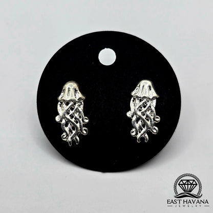 EARRINGS - Jellyfish Pair [left & right] with screw-on backs .950 Silver