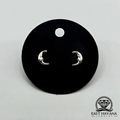 EARRINGS - Moon Pair [left & right] with screw-on backs .950 Silver