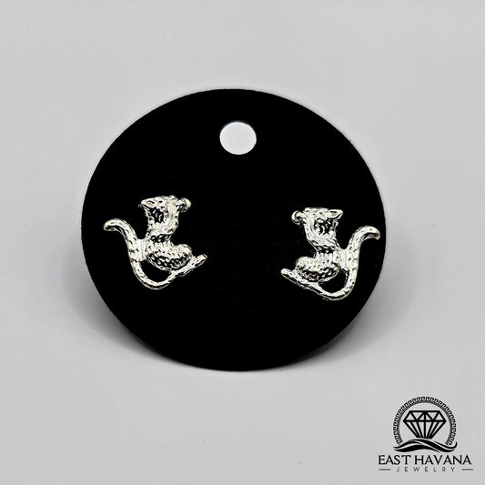 EARRINGS - Squirrel Pair [left & right] with screw-on backs .950 Silver