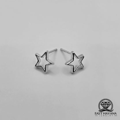 EARRINGS - Star Pair [left & right] with screw-on backs .950 Silver