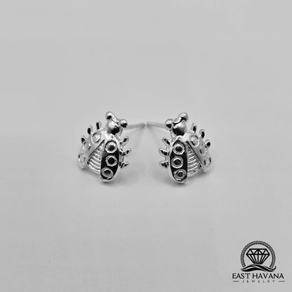EARRINGS - Ladybug Pair [left & right] with screw-on backs .950 Silver