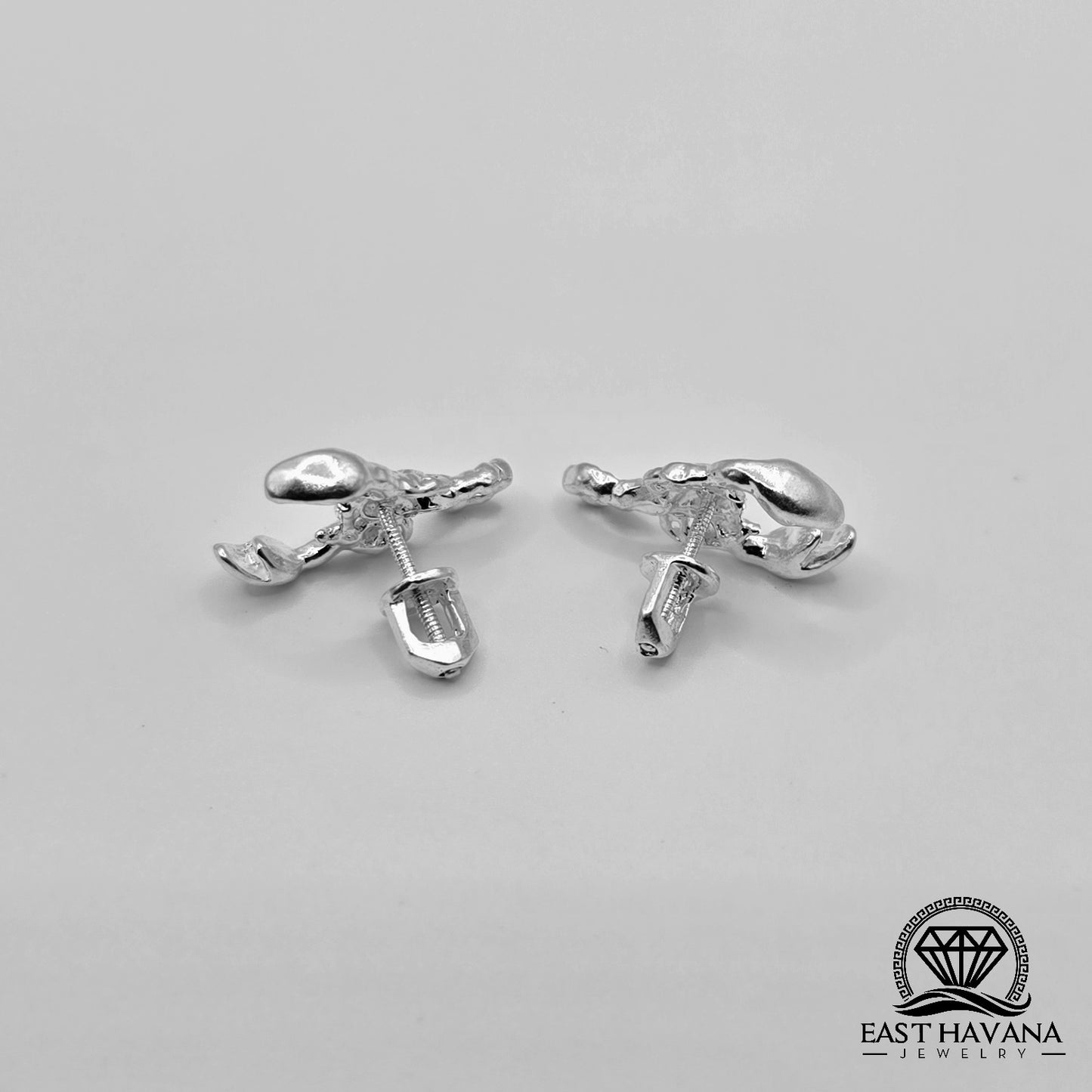 EARRINGS - Scorpion Pair [left & right] with screw-on backs .950 Silver
