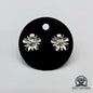 EARRINGS - Flower Pair [left & right] with Flower screw-on backs .950 Silver
