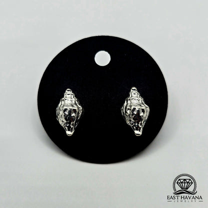 EARRINGS - Shell Pair [left & right] with screw-on backs .950 Silver