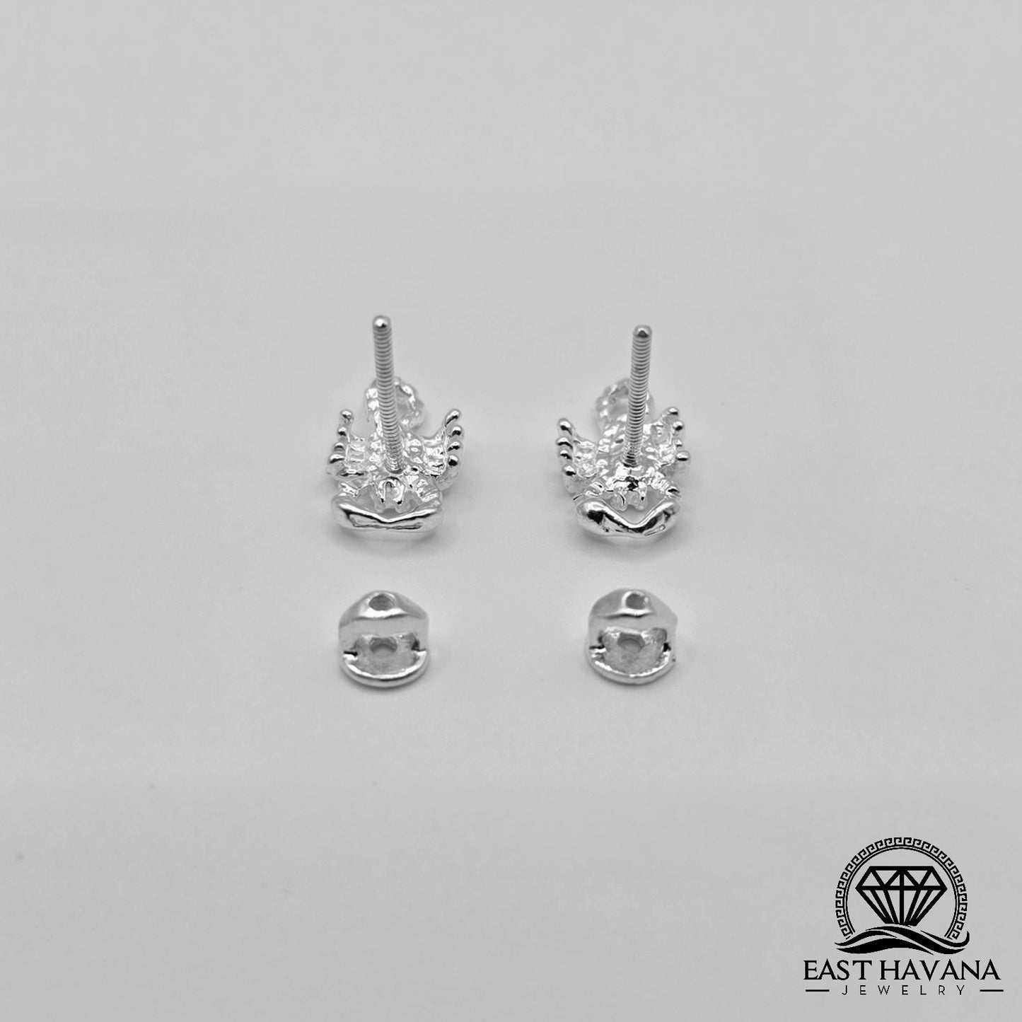 EARRINGS - Scorpion Pair [left & right] with screw-on backs .950 Silver