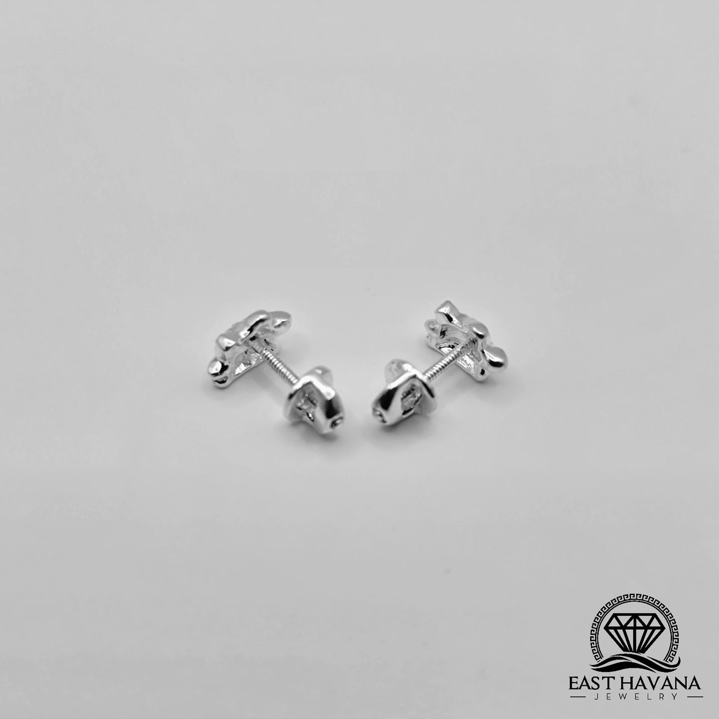 EARRINGS - Turtle Pair [left & right] with screw-on backs .950 Silver