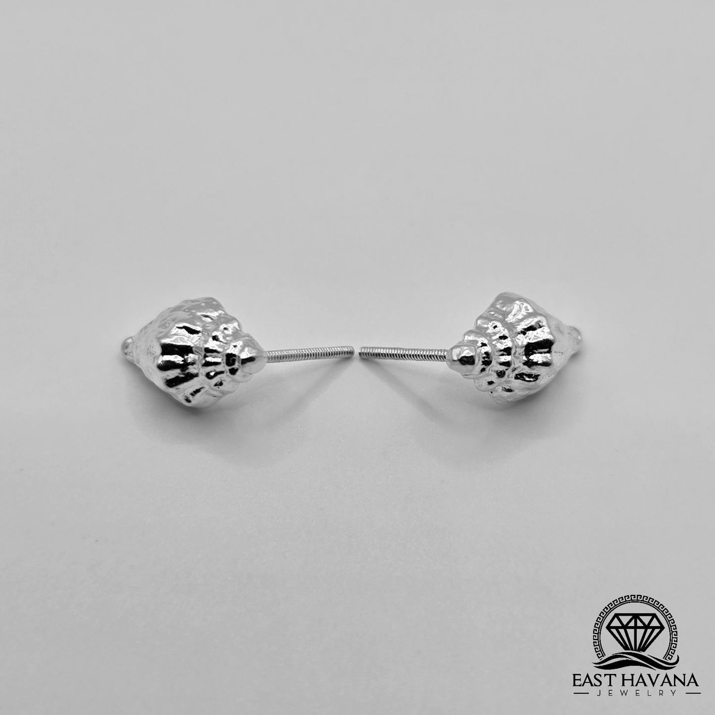 EARRINGS - Shell Pair [left & right] with screw-on backs .950 Silver
