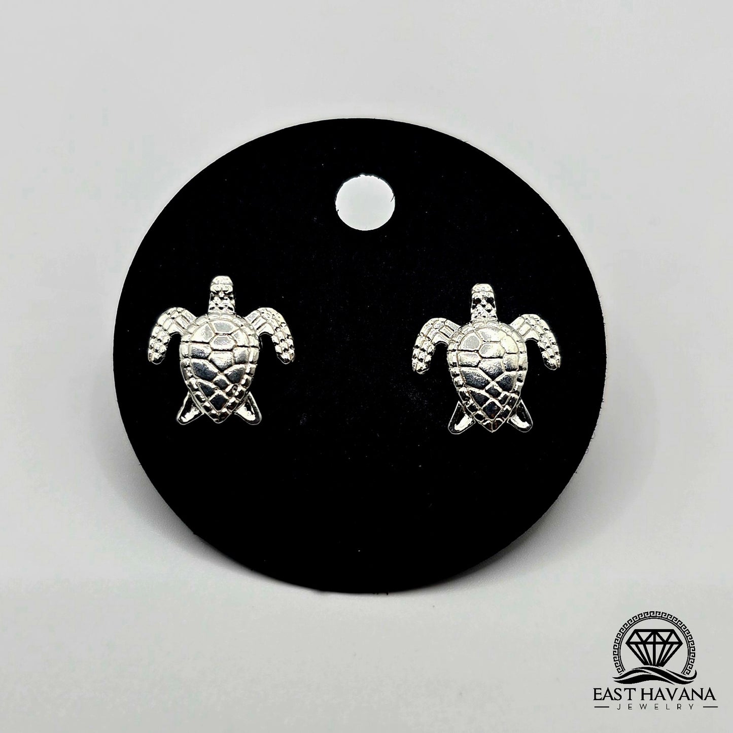 EARRINGS - Turtle Pair [left & right] with screw-on backs .950 Silver