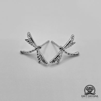 EARRINGS - Dragonfly Pair [left & right] with screw-on backs .950 Silver