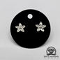 EARRINGS - Flower Pair [left & right] with Flower screw-on backs .950 Silver