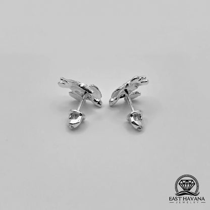 EARRINGS - Turtle Pair [left & right] with screw-on backs .950 Silver