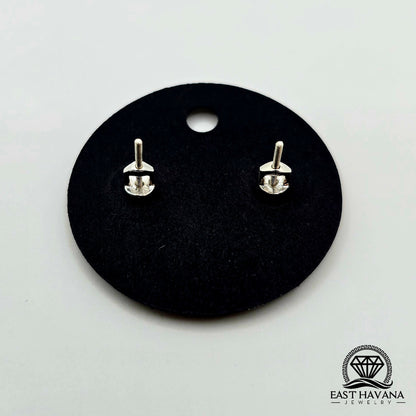 EARRINGS - Planet Saturn Pair [left & right] with screw-on backs .950 Silver
