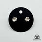 EARRINGS - Hibiscus Flower Pair [left & right] with screw-on backs .950 Silver