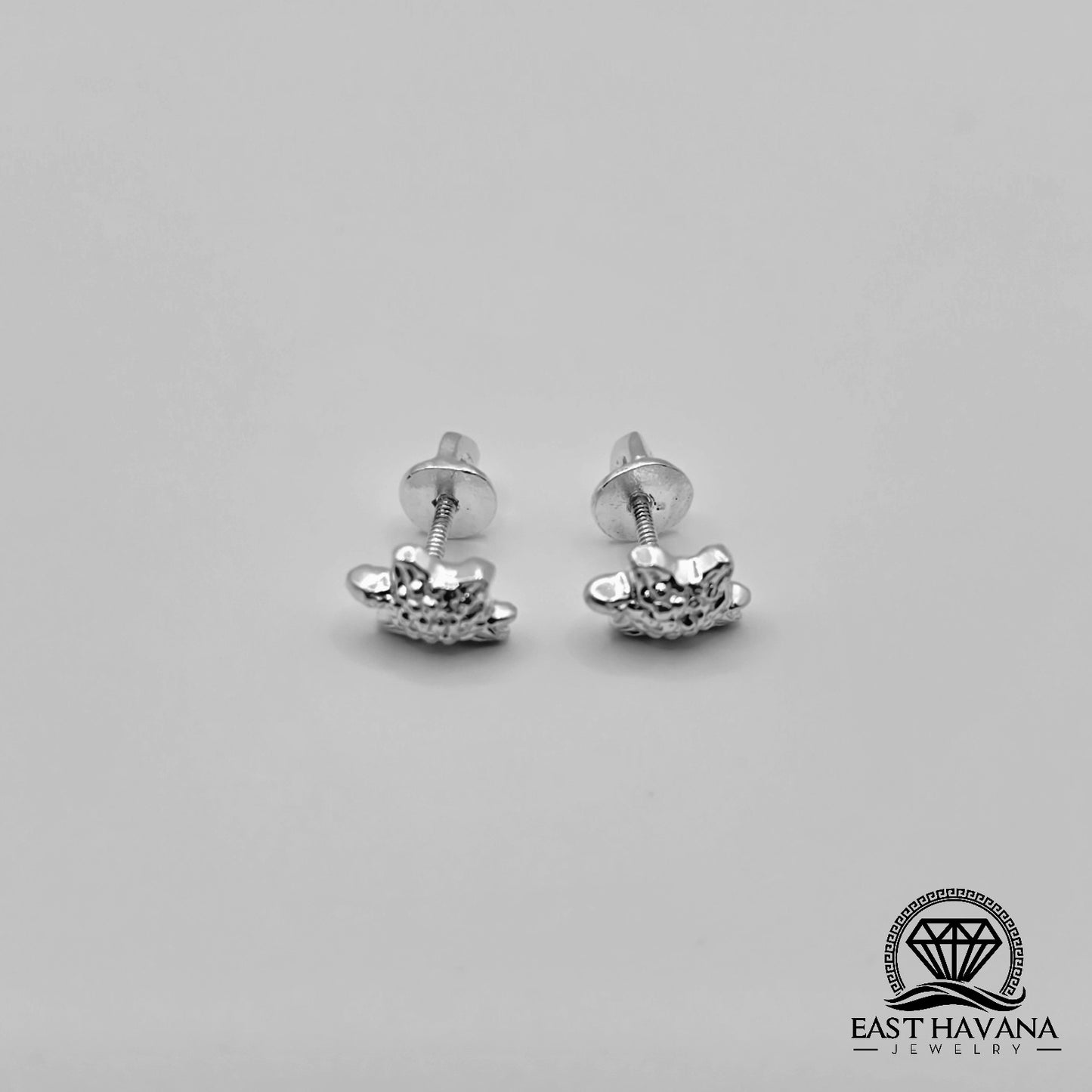 EARRINGS - Turtle Pair [left & right] with screw-on backs .950 Silver
