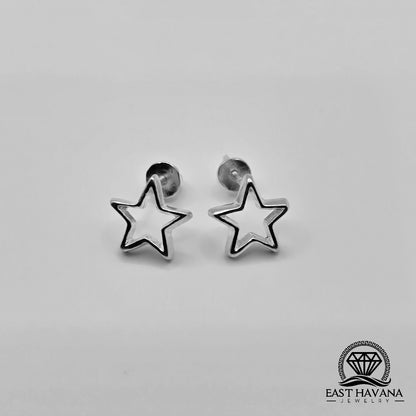 EARRINGS - Star Pair [left & right] with screw-on backs .950 Silver