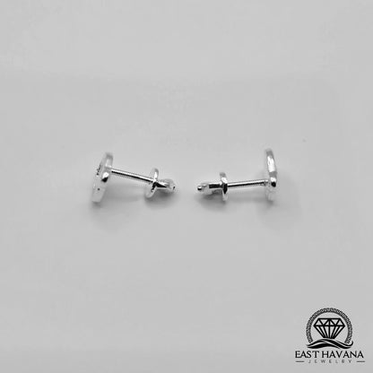 EARRINGS - Planet Saturn Pair [left & right] with screw-on backs .950 Silver