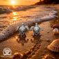 EARRINGS - Turtle Pair [left & right] with screw-on backs .950 Silver
