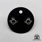 EARRINGS - Planet Saturn Pair [left & right] with screw-on backs .950 Silver
