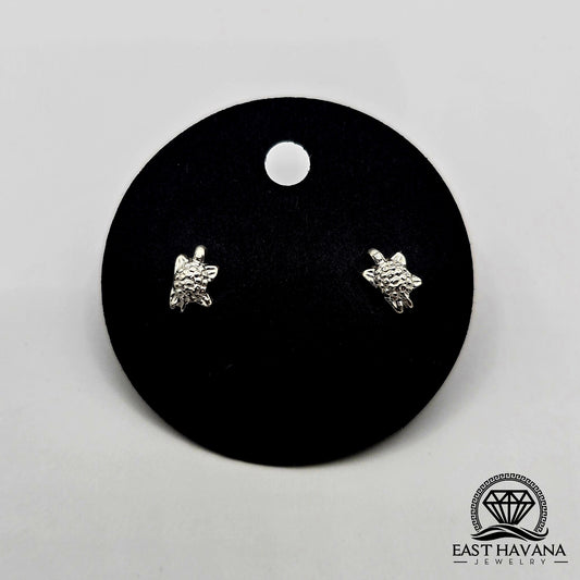 EARRINGS - Turtle Pair [left & right] with screw-on backs .950 Silver