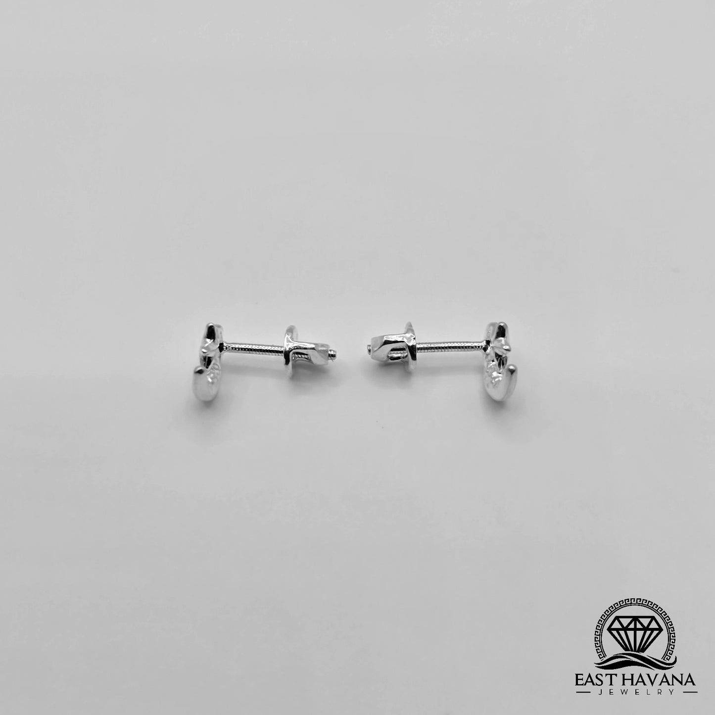 EARRINGS - Moon Star Pair [left & right] with screw-on backs .950 Silver