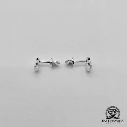 EARRINGS - Moon Star Pair [left & right] with screw-on backs .950 Silver
