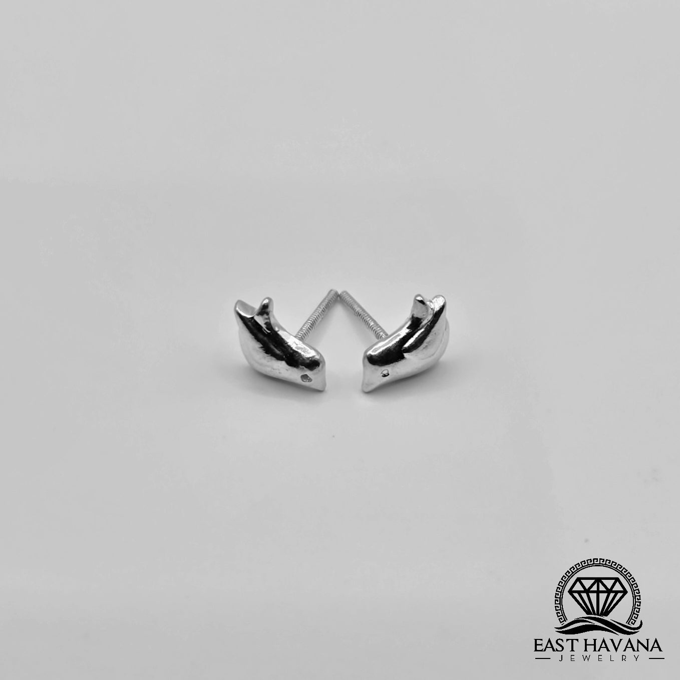 EARRINGS - Dove Pair [left & right] with screw-on backs .950 Silver