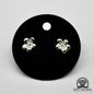 EARRINGS - Flower Pair [left & right] with Flower screw-on backs .950 Silver
